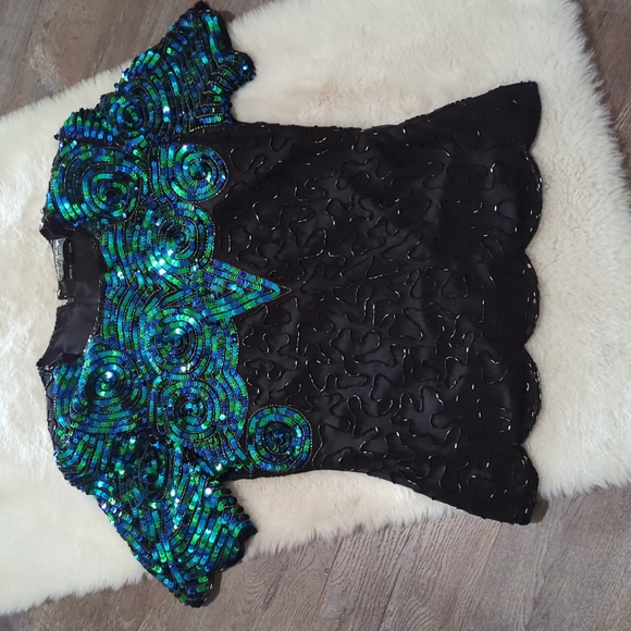 ROYAL FEELINGS Vintage Sequin Cocktail Top ~ Like New - Picture 7 of 15
